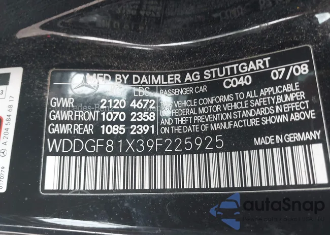 WDDGF81X39F225925: 42191409