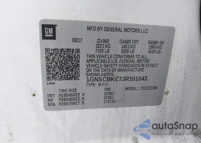 1GNSCBKC7JR101043: 42192481