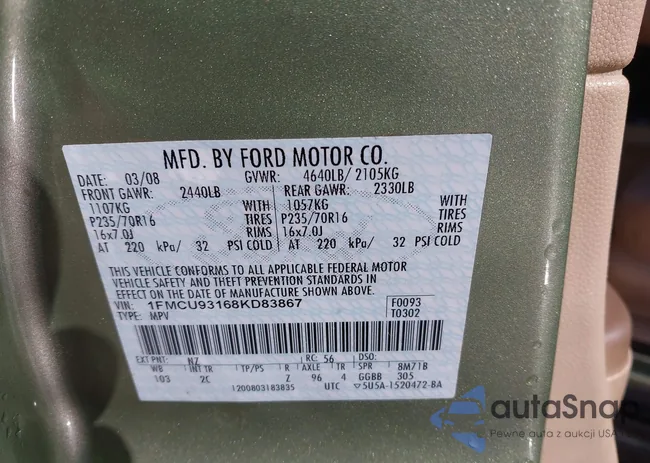 1FMCU93168KD83867: 42192568