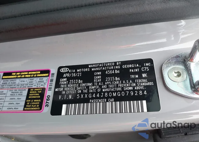 5XXG44J80MG079284: 42192695