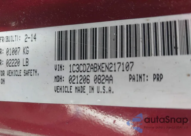 1C3CDZABXEN217107: 42192702