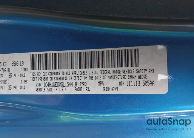 1C4HJWEG0GL154418: 42192717