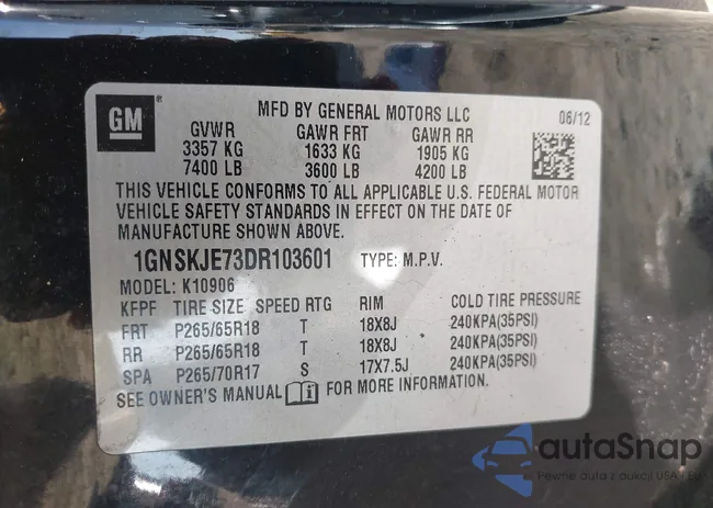 1GNSKJE73DR103601: 42192768