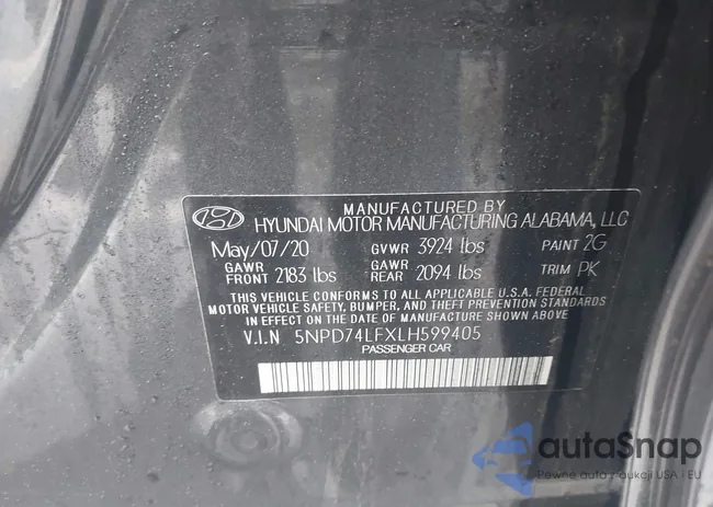 5NPD74LFXLH599405: 42192876