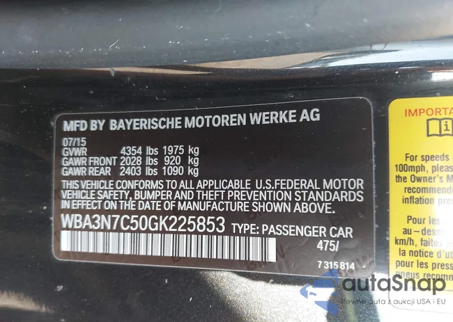 WBA3N7C50GK225853: 42192972