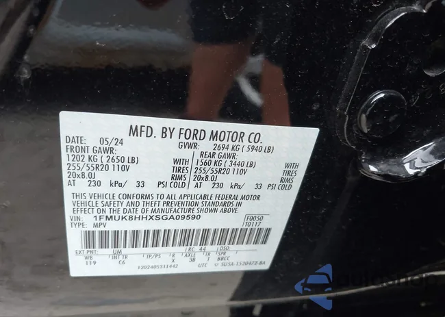 1FMUK8HHXSGA09590: 42193003