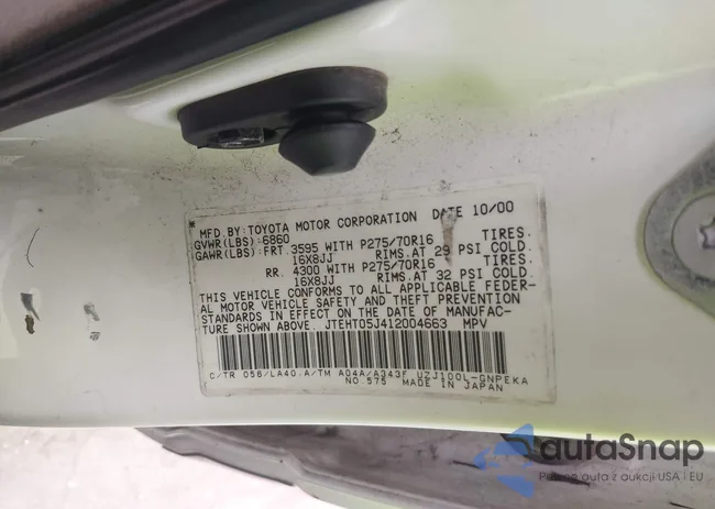 JTEHT05J412004663: 42192078