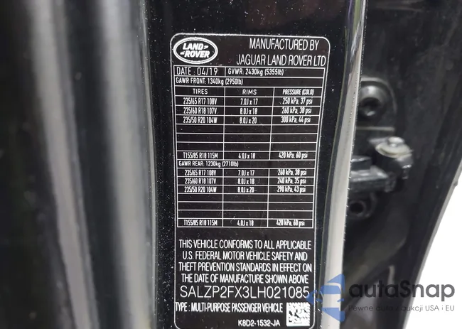 SALZP2FX3LH021085: 42192205