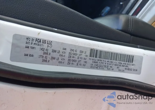 1C4RDJDG2JC156128: 42192240