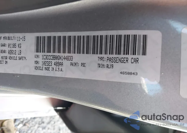 1C3CCCBB0GN144833: 42192284