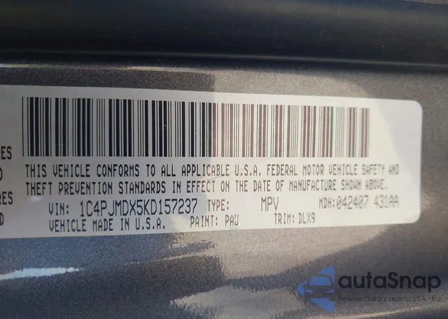 1C4PJMDX5KD157237: 42192375