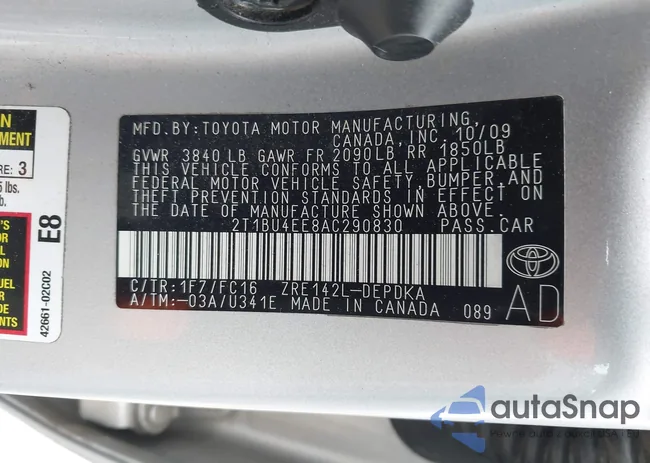 2T1BU4EE8AC290830: 42193508