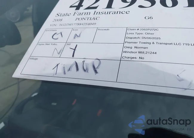 1G2ZM177884254049: 42193619