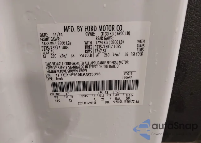 1FTEX1EM9EKG35815: 42193682