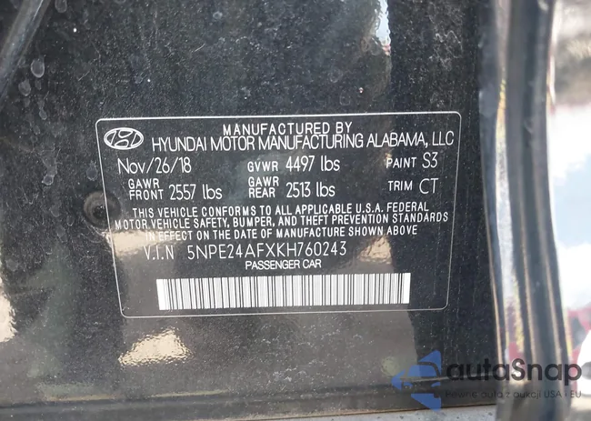 5NPE24AFXKH760243: 42193930