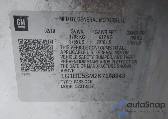 1G1BC5SM2K7148943: 42193995