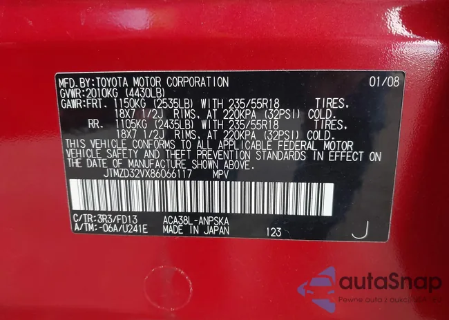 JTMZD32VX86066117: 42194033