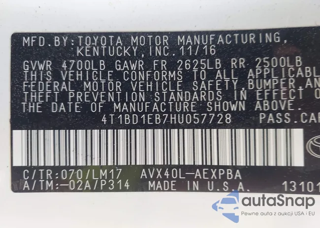 4T1BD1EB7HU057728: 42193168