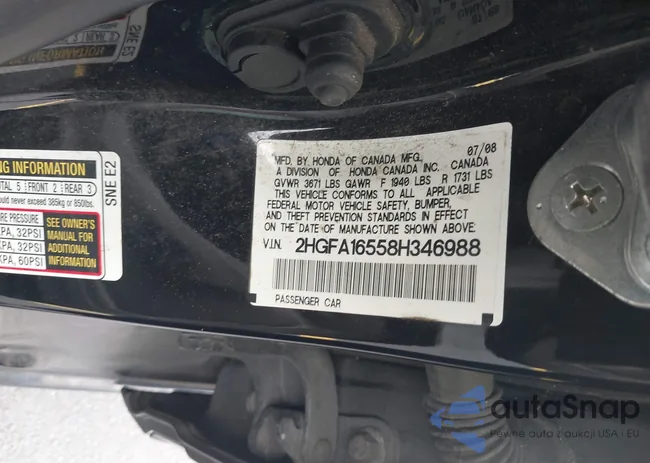 2HGFA16558H346988: 42193259