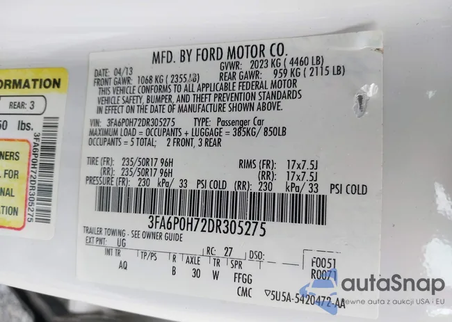 3FA6P0H72DR305275: 42193337