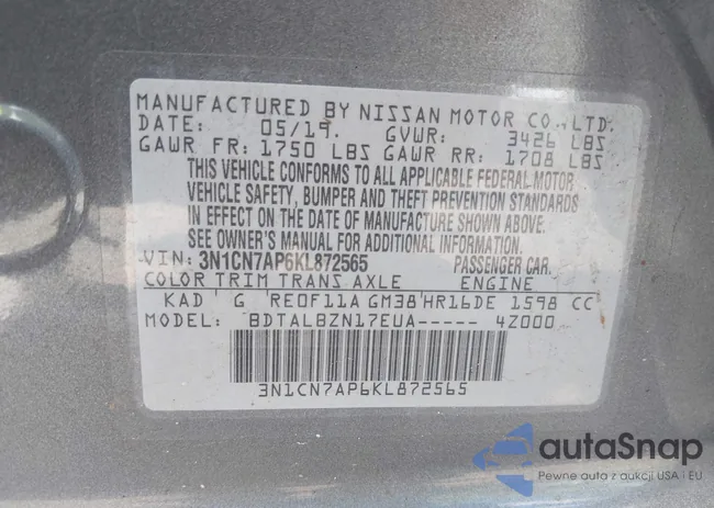 3N1CN7AP6KL872565: 42194591