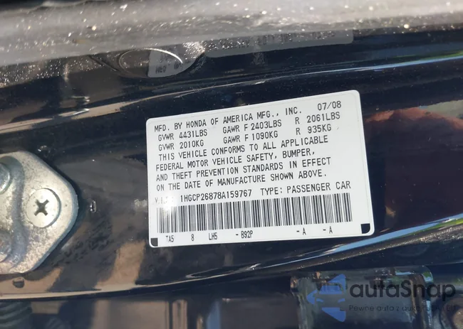 1HGCP26878A159767: 42194878