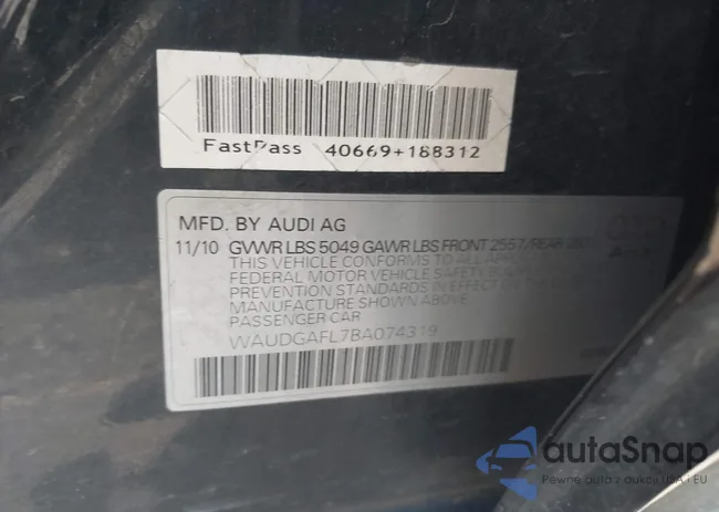 WAUDGAFL7BA074319: 42194900