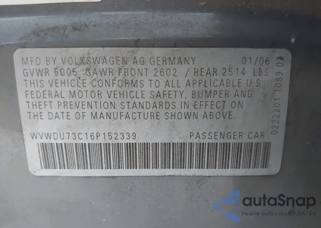 WVWDU73C16P152339: 42194918