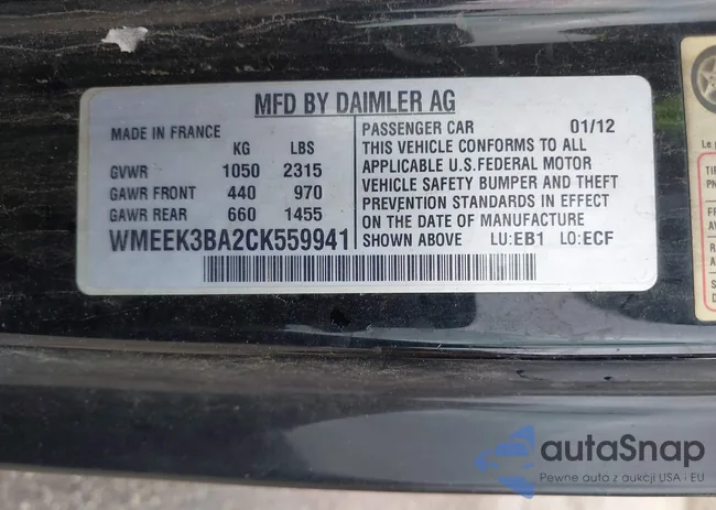 WMEEK3BA2CK559941: 42194087