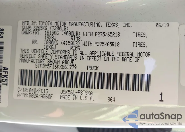 5TFDY5F16KX861779: 42194143