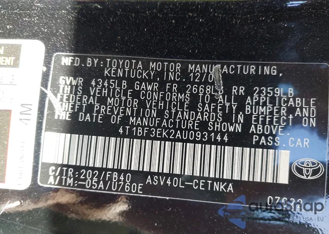 4T1BF3EK2AU093144: 42194161