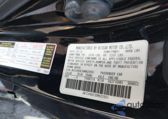 JN1CV6EK3DM922551: 42194328