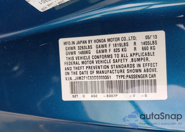 JHMZF1C63DS003351: 42194379