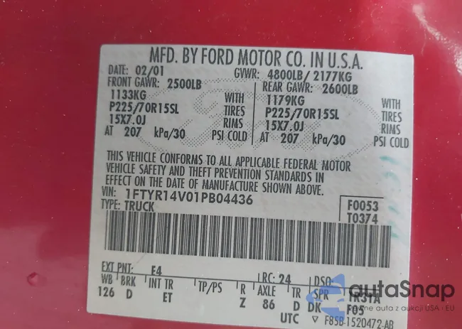 1FTYR14V01PB04436: 42195776