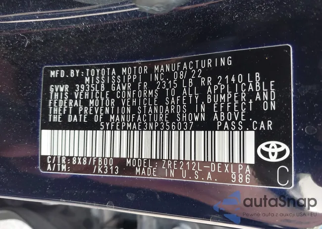 5YFEPMAE3NP356037: 42195901