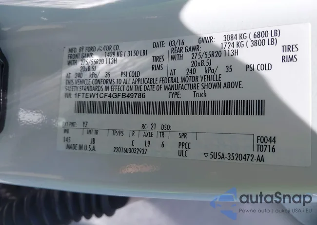 1FTEW1CF4GFB49786: 42195943