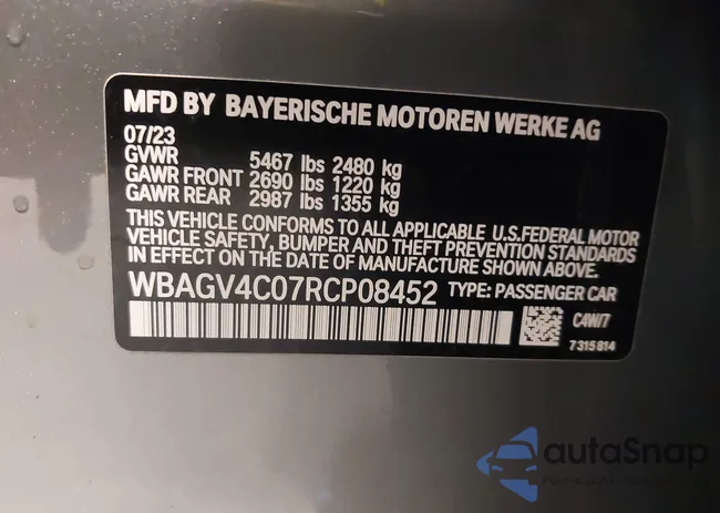 WBAGV4C07RCP08452: 42195950