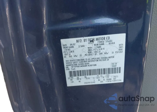 1FTPW14568FA30198: 42195987