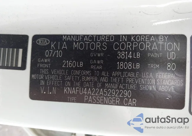 KNAFU4A22A5292290: 42195990