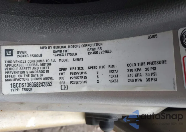 1GCDS136058243852: 42195131