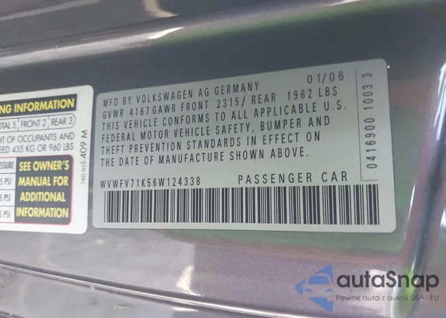 WVWFV71K56W124338: 42195136