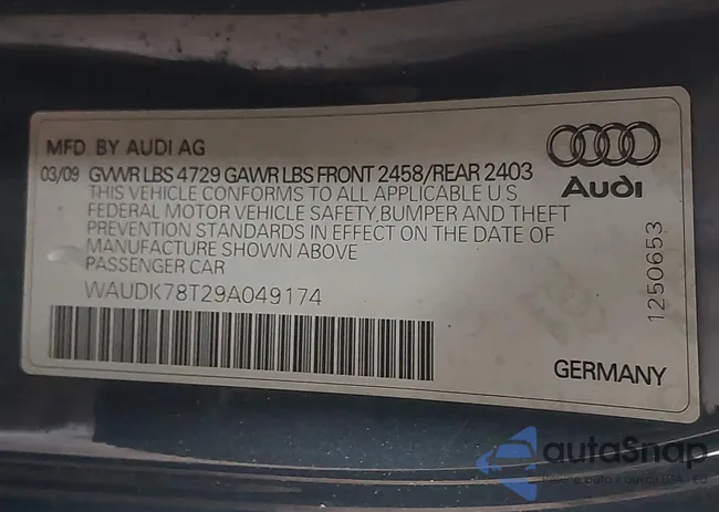 WAUDK78T29A049174: 42196460