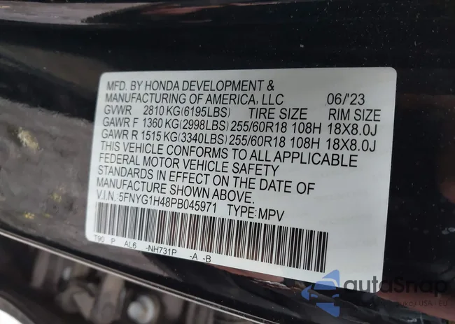 5FNYG1H48PB045971: 42196643