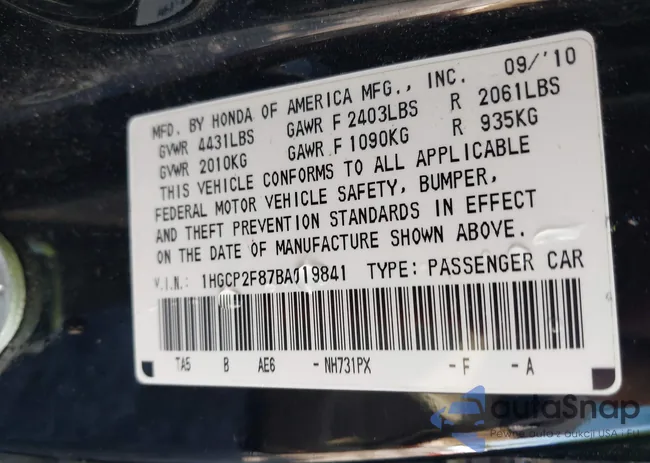 1HGCP2F87BA019841: 42196669