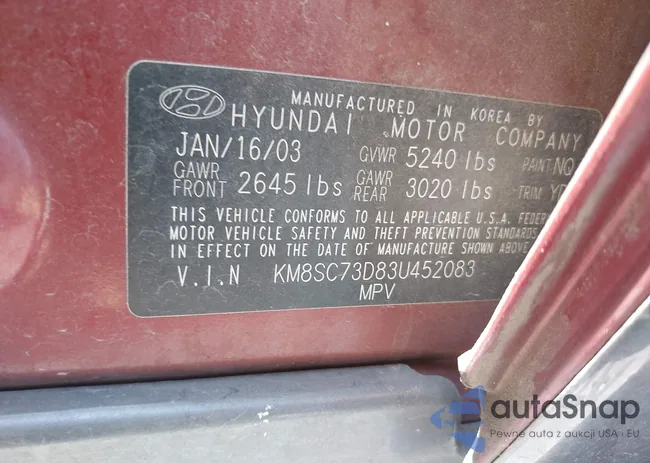 KM8SC73D83U452083: 42196332