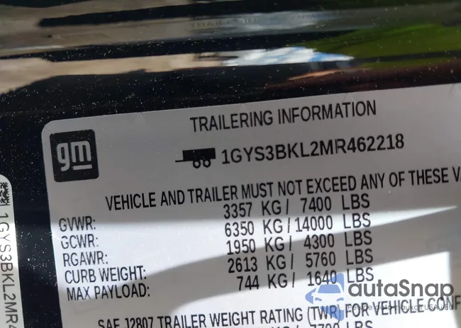 1GYS3BKL2MR462218: 42197524