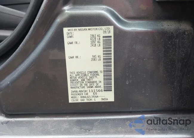 1N4BL4BV1KC111566: 42197587