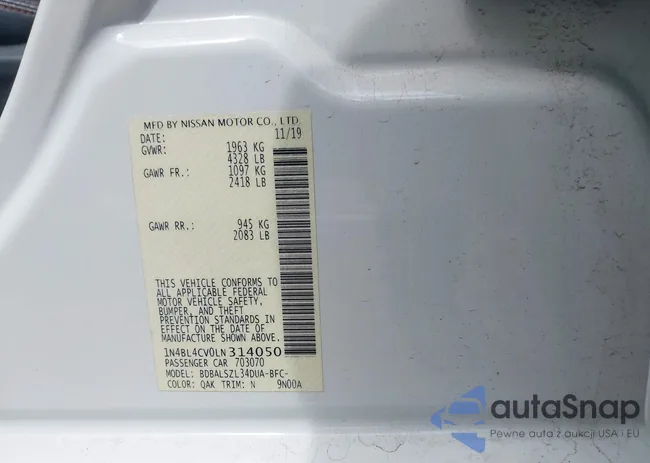 1N4BL4CV0LN314050: 42197726