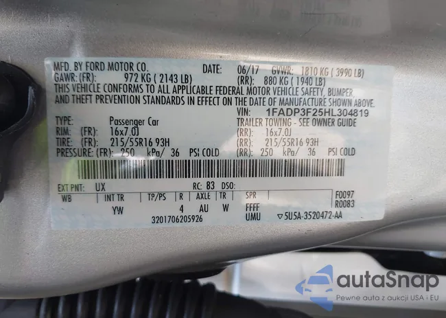 1FADP3F25HL304819: 42197817