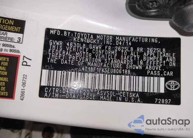 4T1BF1FK5EU806188: 42198014